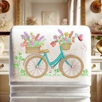 Matriz de Bordado Floral Bicicleta Pontos Leves Pes Jef Enxoval Toalha Cama Mesa Banho - Atelie Bordo
