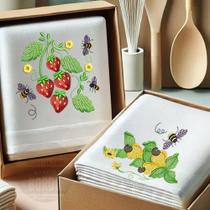 Matrizes de Bordado Frutas Caju Morango Laranja Enxoval Cozinha Pano de Prato Toalhas