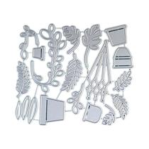 Matrizes De Corte De Metal Para Plantas Em Vaso, Estêncil Para Scrapbooking DIY, Template De Corte Matrizes De Corte De Metal Para Plantas Em Vaso, Estêncil Para Scrapbooking DIY, Template De Corte