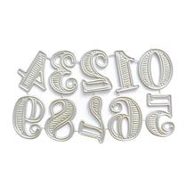 Matrizes de corte NUEAYMS para relevo de números 11 x 7 cm em metal Matrizes de corte NUEAYMS para relevo de números 11 x 7 cm em metal