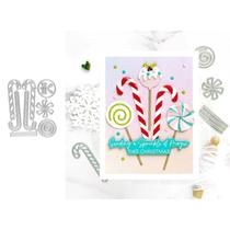 Matrizes de corte para scrapbooking FAWENUCY bastão de doce de Natal 8,7 x 10,5 cm