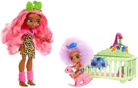 Mattel Cave Club Wild About Babysitting Playset + Fernessa &amp Furrah Dolls, Multi