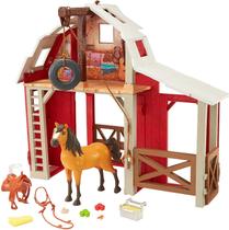 Mattel Spirit Untamed Spirit Untamed Barn Playset com Spirit Horse, Barn, 3 Play Areas, &amp 10 Play Pieces, Great Gift for Ages 3 Years Old &amp Up, HDK56
