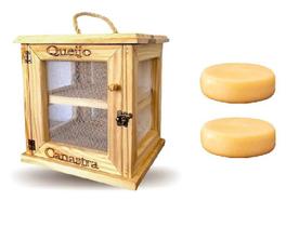 Maturador curador de queijos duplo artesanal em madeira com tela protetora de insetos e porta com trava, faça você mesmo em casa o seu queijo curado - TÔ NA ROÇA