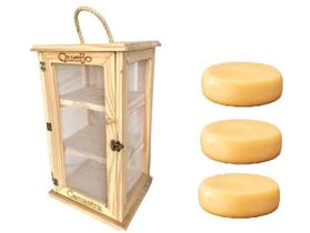 Maturador curador de queijos triplo artesanal em madeira com tela protetora de insetos e porta com trava, faça você mesmo em casa o seu queijo curado - TÔ NA ROÇA