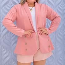 Max Blazer Alfaiataria Alongado Plus Size - Mclube