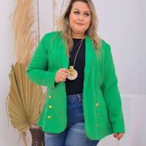 Max Blazer Alfaiataria Alongado Plus Size - Mclube