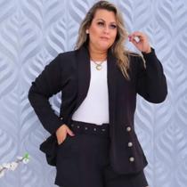 Max Blazer Alfaiataria Alongado Plus Size - Mclube