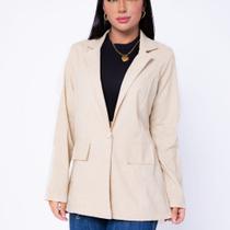 Max Blazer Linho Social Formal Casual Feminino Max Blazer Linho Social Formal Casual Feminino