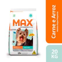 Max Cães Adulto Cães de Raças Pequenas Carne e Arroz 20kg