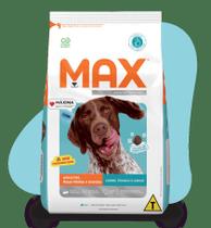 Max cães adultos raças médias e grandes carne, frango e arroz 15kg