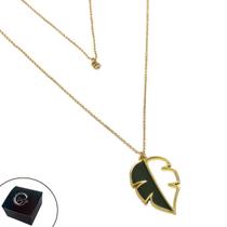 Max Colar Feminino Folha Vazado Ponto de Luz Delicado Semijoia Max Colar Feminino Folha Vazado Ponto de Luz Delicado Semijoia