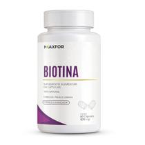 Maxfor Biotina 45 Mcg Cabelos Pele e Unhas Formula Avançada 60 Cápsulas Premium Vegano Maxfor Biotina 45 Mcg Cabelos Pele e Unhas Formula Avançada 60 Cápsulas Premium Vegano