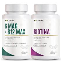 Maxfor Combo - 6 Magnésios com Vitamina B12 Metilcobalamina + Biotina 45 Mcg - 60 Cápsulas Maxfor Combo - 6 Magnésios com Vitamina B12 Metilcobalamina + Biotina 45 Mcg - 60 Cápsulas