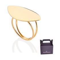Maxi Anel Aro Duplo Oval Banhado à Ouro Rommanel 513550