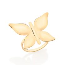 Maxi anel borboleta folheado a ouro 18k