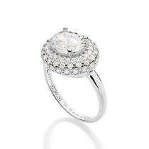Maxi Anel Com Zircônias Prata 925 Rommanel 810390 Tamanho:20Cor:BRANCO