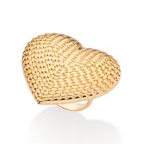 Maxi Anel Coração Abaulado Alto Relevo. Rommanel 513421