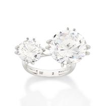 Maxi anel cravejado por 1 zircônia de 15,0 mm e 1 zircônia de 10,0 mm.(joia licenciada c 313260