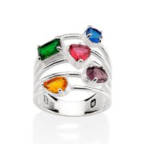 Maxi anel de prata 925 com cristais COLORIDO 810264 Rommanel