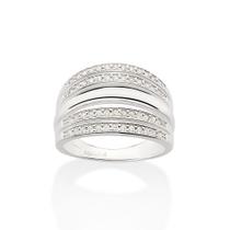 Maxi anel de prata 925 com zircônias BRANCO 810298 Rommanel