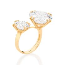 Maxi Anel Folheado A Ouro C Zircônias Rommanel 513260 313260 Maxi Anel Folheado A Ouro C Zircônias Rommanel 513260 313260