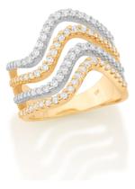 Maxi Anel Formado Por 4 Aros Ondulados, Crav 512978 Maxi Anel Formado Por 4 Aros Ondulados, Crav 512978
