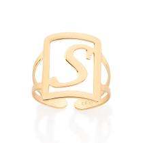 Maxi anel letra ajustável 18k Letra s 513298 Rommanel Maxi anel letra ajustável 18k Letra s 513298 Rommanel