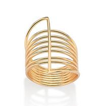 Maxi anel oito aros banhado a ouro 18k Cód. 51353500 TAM 20