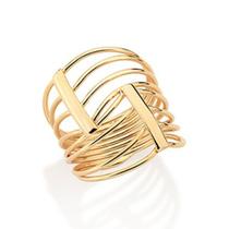 Maxi anel oito fios banhado a ouro 18k Cód. 51356000 TAM 22