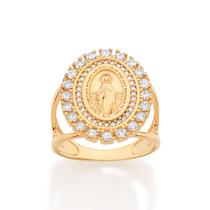 Maxi Anel Oval N.S. Das Graças Com Zircônias Rommanel 513640 Tamanho:24Cor:BRANCO