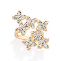 Maxi anel panapaná banhado a ouro BRANCO 513564 Rommanel