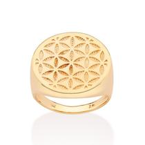 Maxi Anel Rommanel Flor da Vida Folheado a Ouro 513395 Maxi Anel Rommanel Flor da Vida Folheado a Ouro 513395