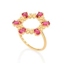 Maxi Anel Rommanel Flores Fol. a Ouro com Zircônia 513301