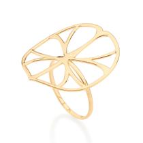 Maxi Anel Rommanel Folha Folheado a Ouro 513247