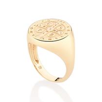 Maxi anel Rommanel Medalha São Bento Folheado a Ouro 513369 Maxi anel Rommanel Medalha São Bento Folheado a Ouro 513369