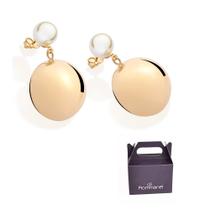 Maxi Brinco Banhado à Ouro com Pérola Rommanel 527359