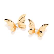 Maxi brinco borboleta banhado a ouro BRANCO 527341 Rommanel