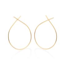 Maxi Brinco Feminino Rommanel Formato Gota Folheado Ouro 18k