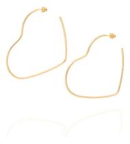 Maxi Brinco Meia Argola Formato Coração. Rommanel 526498