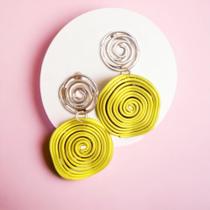 Maxi brinco pendente designer espiral