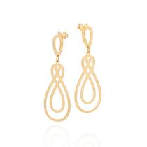 Maxi Brinco Pêndulo Abstrato Banhado A Ouro Rommanel 527570 Maxi Brinco Pêndulo Abstrato Banhado A Ouro Rommanel 527570