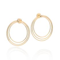 Maxi brinco redondo banhado a ouro 527431 Rommanel