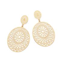 Maxi brinco rommanel arabescos banhado a ouro 18k