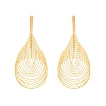 Maxi Brinco Rommanel Banhado A Ouro Aros Movimento Irregular 523609