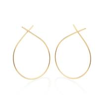 Maxi brinco rommanel gota banhado a ouro 18k