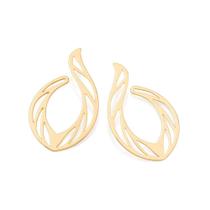 Maxi brinco rommanel gota banhado a ouro 18k