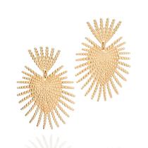 Maxi Brinco Sagrado Coração Trabalhado Em Alto Relevo Lançamento Rommanel