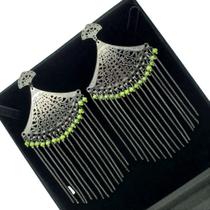 Maxi Brincos Leque Rendado Com Franjas Banhados 2440 Maxi Brincos Leque Rendado Com Franjas Banhados 2440