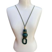 Maxi Colar Casual Feminino Com Pingente e Bola Giratória